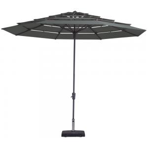 Afbeelding Madison parasol Syros Open Air rond 350 cm grijs door Tuinexpress.nl